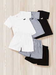 Boys Outfit Shorts & T shirt Crew Neck Summer Kids Clothes