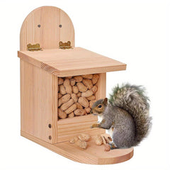 Hanging Squirrel Picnic Table Feeder Wooden Squirrel Feeder Box