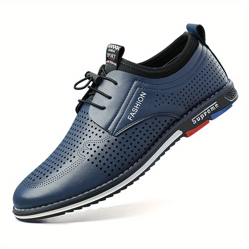 Men's Derby Shoes With Ventilation Holes Lace-Up Front