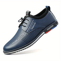 Men's Derby Shoes With Ventilation Holes Lace-Up Front