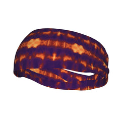 Tie Dye Headband Purple & Orange Swirl Spandex Polyester Blend
