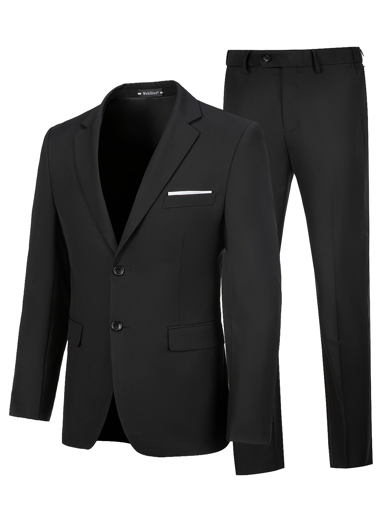 Men's 3-Piece Two-Button Jacket & Vest & Pants Suit Set