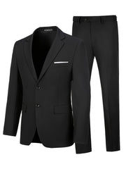 Men's 3-Piece Two-Button Jacket & Vest & Pants Suit Set
