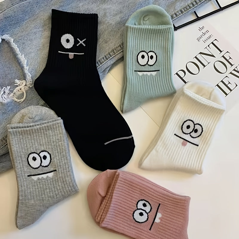 5 Pairs Cute Cartoon Socks Women's Stockings