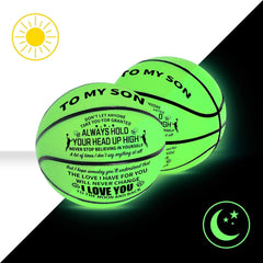 Glow Mini Basketball Green w/ Pump for Outdoor Sports