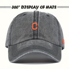 Distressed C Embroidered Sun Hat Baseball Cap