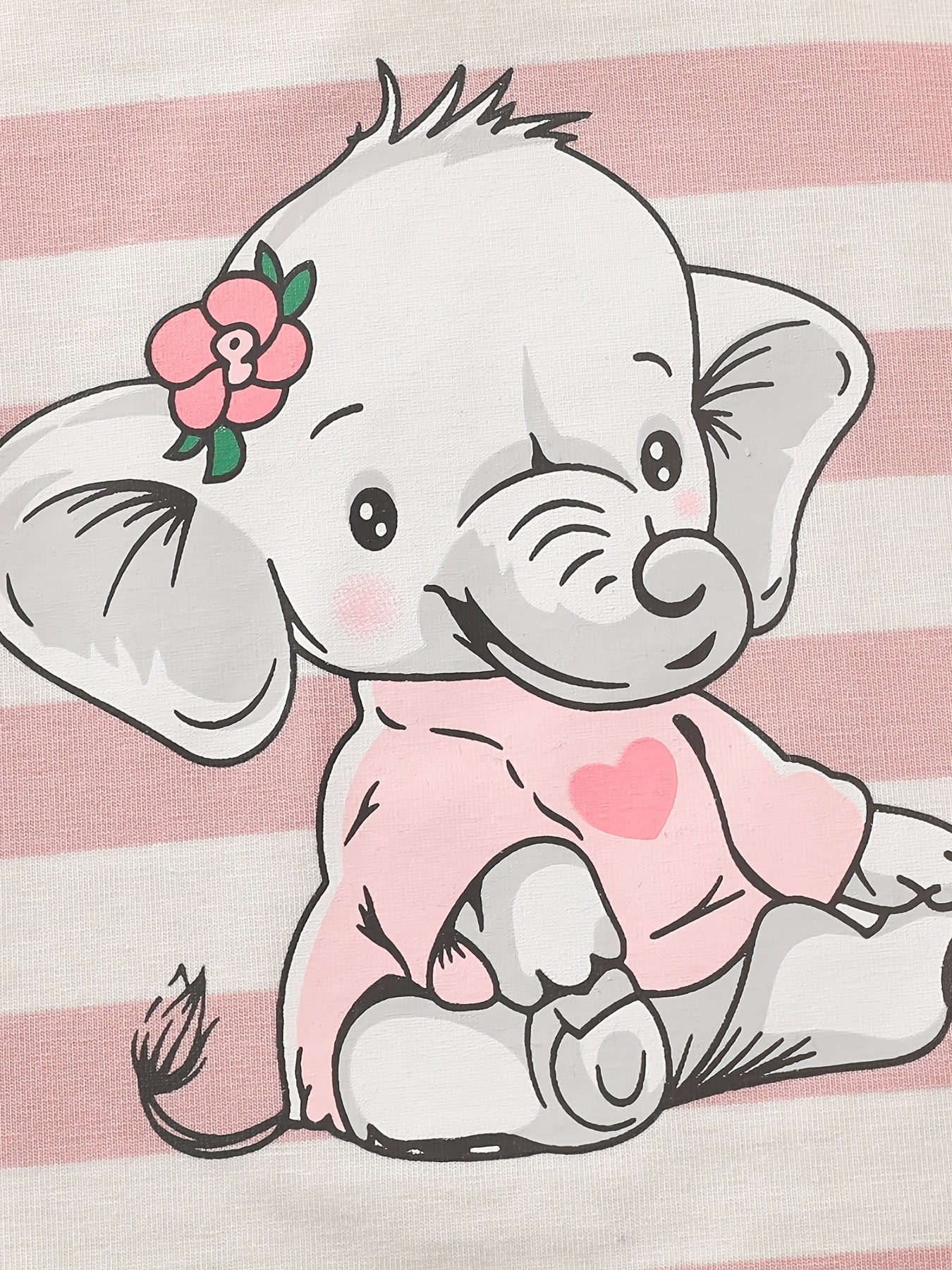 3pcs Newborn Infant Ruffled Sleeves Romper & Elephant Print Suspender Skirt Set