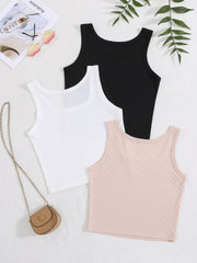 Sleeveless Bodycon Tank Top Set High Stretch Sexy Summer Women's Clothing