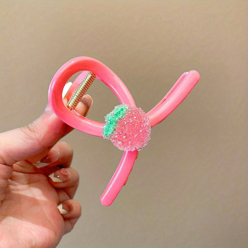 Plastic Strawberry Flowers Hair Clip Summer Hair Accessories Girls