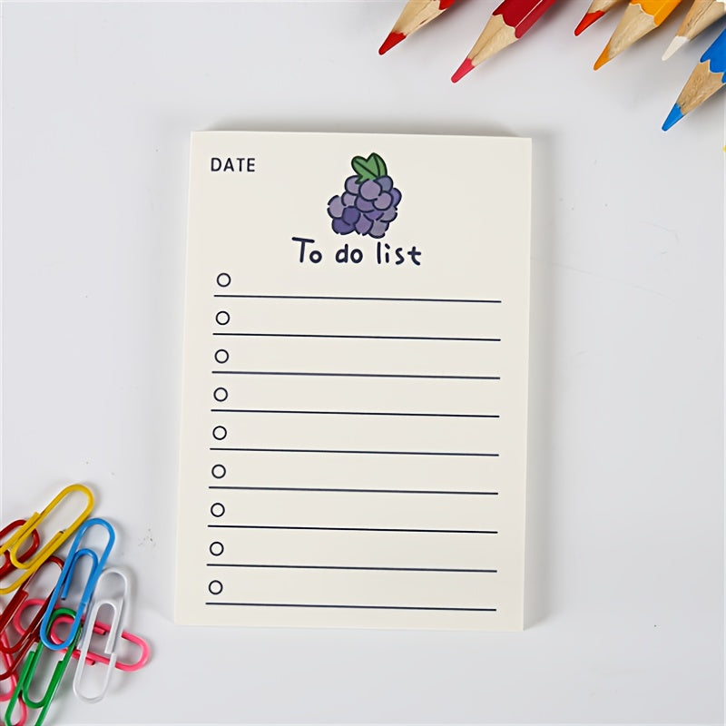 50pcs Fruit Memo Pad Girl Heart Notebook Cartoon Memo Pad
