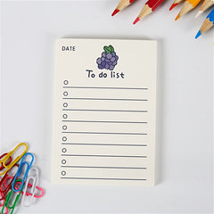 50pcs Fruit Memo Pad Girl Heart Notebook Cartoon Memo Pad