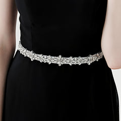 Crystal Bridal Belt with Ribbon