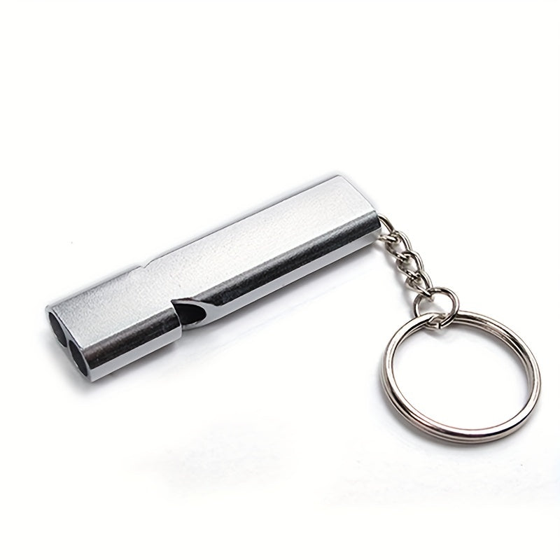 Portable Survival Whistle Double pipe Multifunctional Whistle Keychain