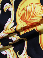 Baroque Print Maxi Dress With Belt