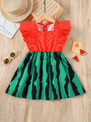 Toddler Girls Watermelon Graphic Princess Dress for Party