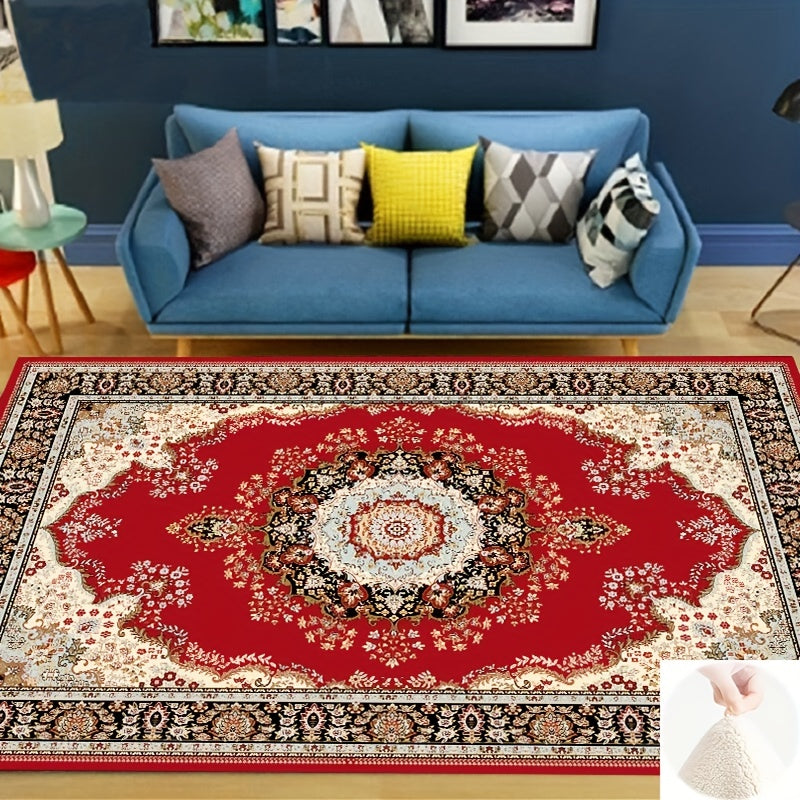 Boho Anti Fatigue Kitchen Rugs Red Vintage Absorbent Non Slip Mat