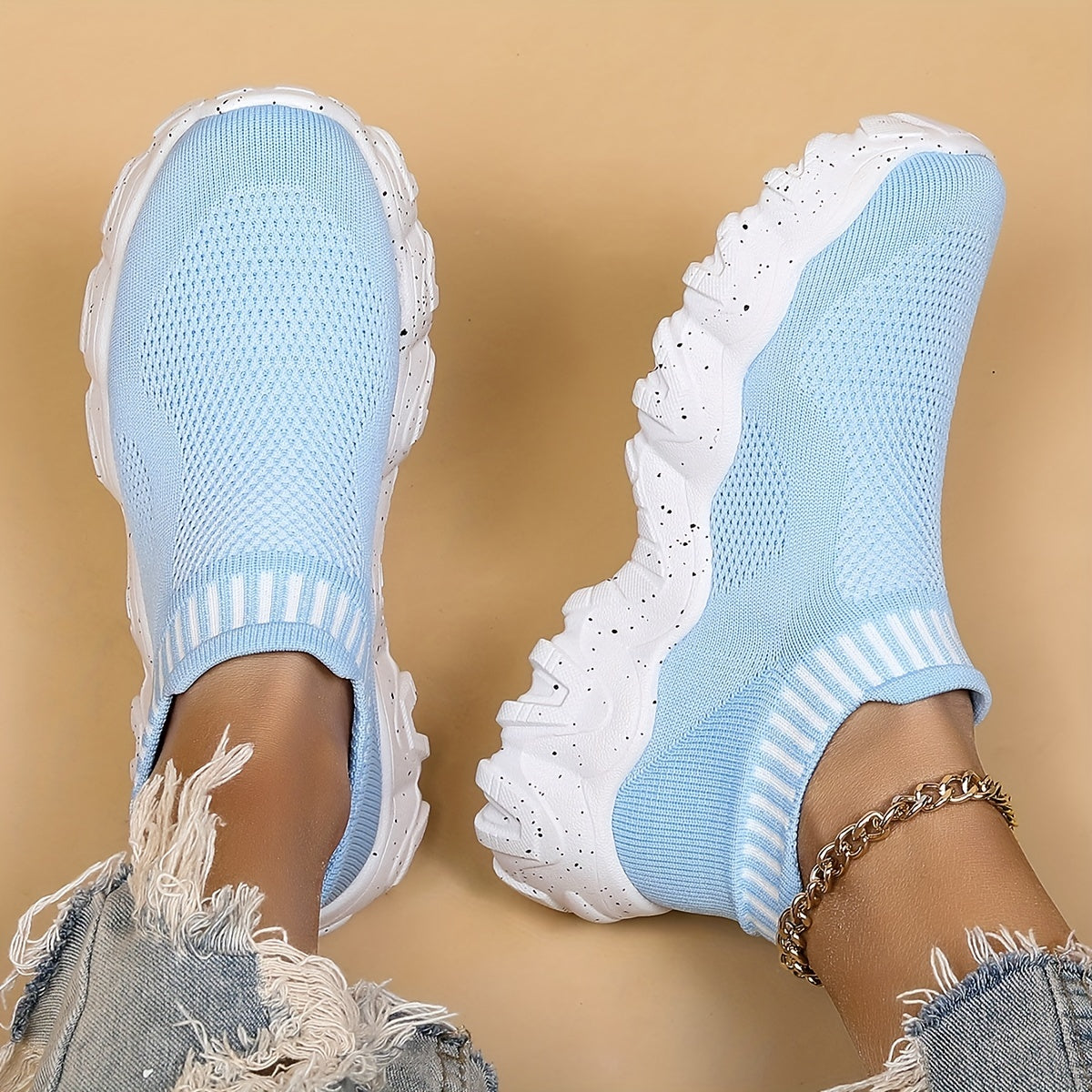 Women's Slip On Sock Sneakers Breathable Casual Shoes