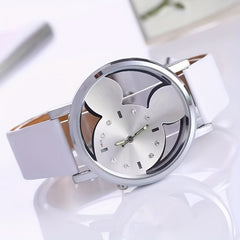 Kids Cartoon Watch Casual Quartz Leather Women Student Girls Watch Wristwatch