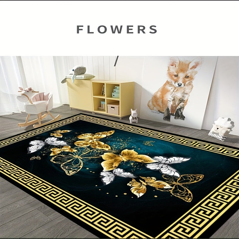 Boho Butterfly Pattern Carpet Anti Fatigue Kitchen Rug Vintage