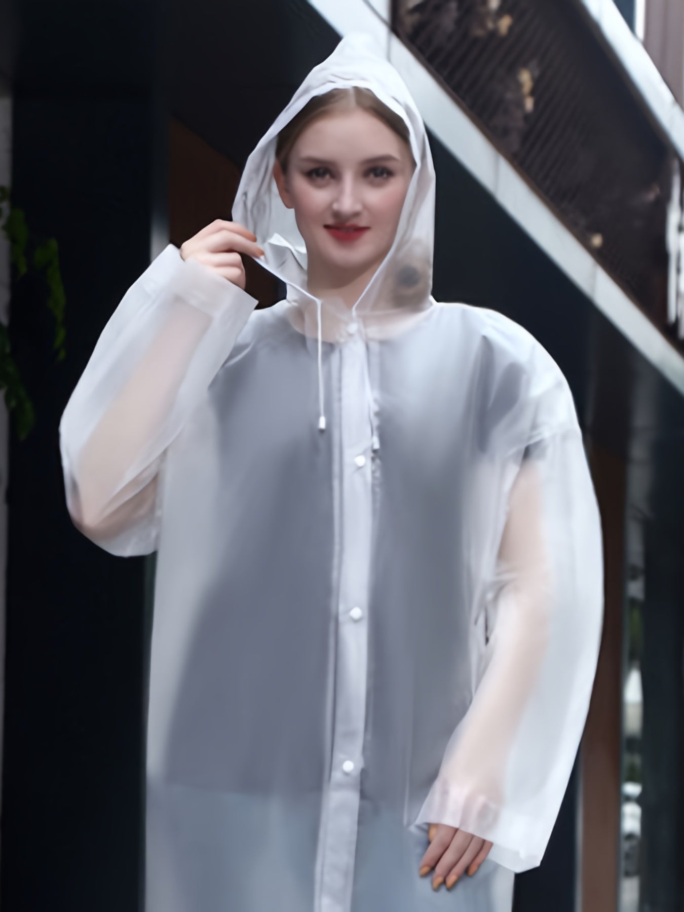 Waterproof Adult Hooded Raincoat Drawstring Pancho
