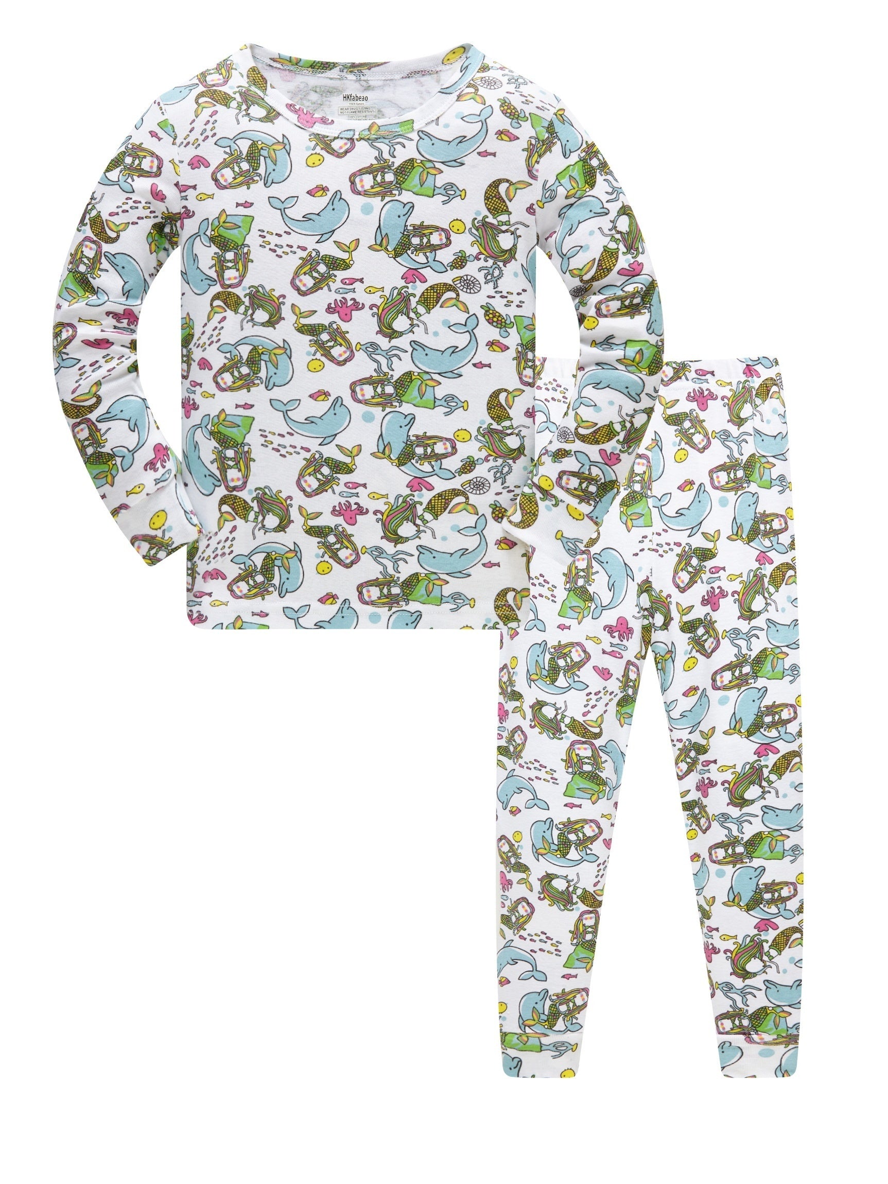 Kid's Unicorn Pajamas Set Long Sleeve Top & Pants, Cloud Star Print Loungewear
