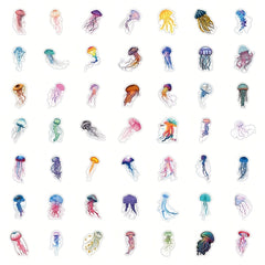 50pcs Deep Sea World Jellyfish Stickers for Scrapbooking Diary Phone Journal