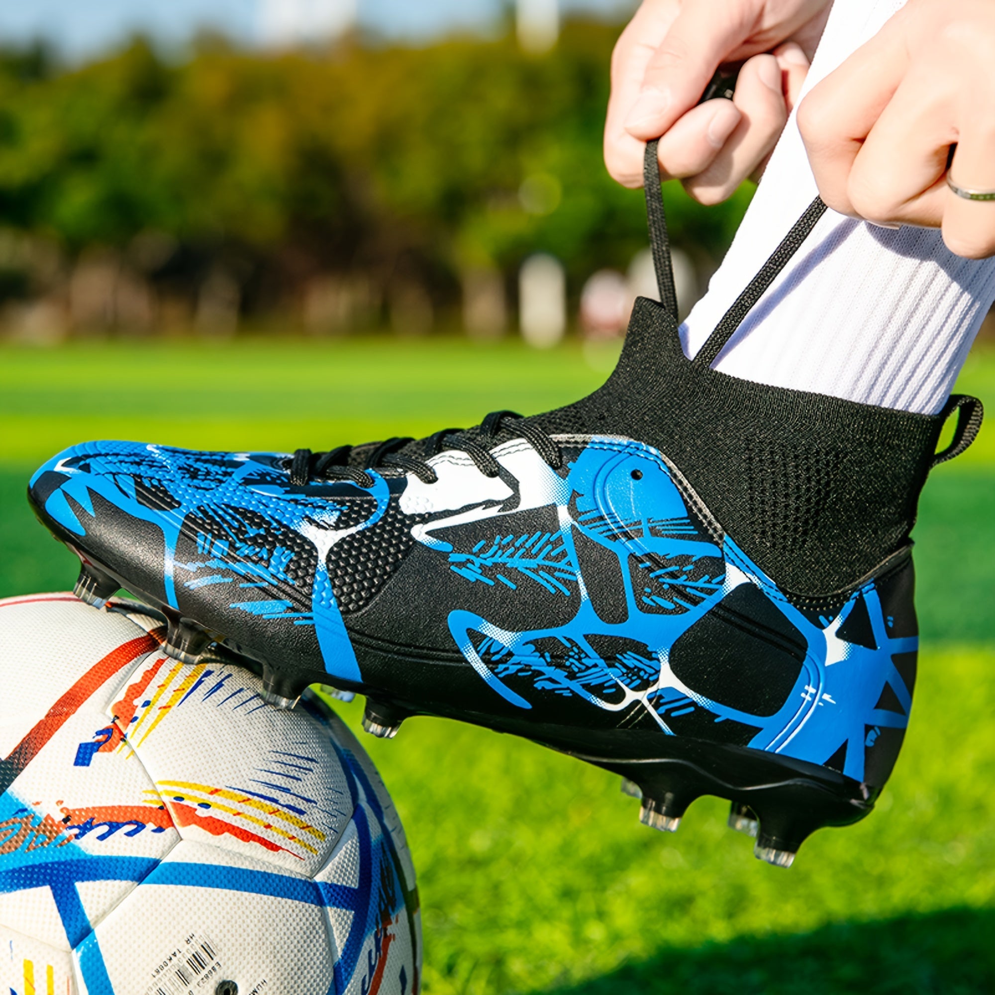 Men's Non Slip Football Cleat With Spikes Outdoor Soccer Shoes
