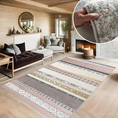 Geometric Soft Faux Sheepskin Rug for Bedroom