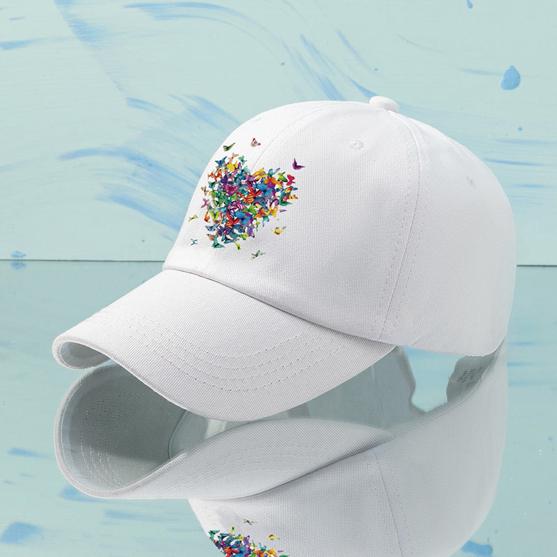 Heart & Butterfly Print Baseball Cap Women's Lightweight Casual Sun Hat
