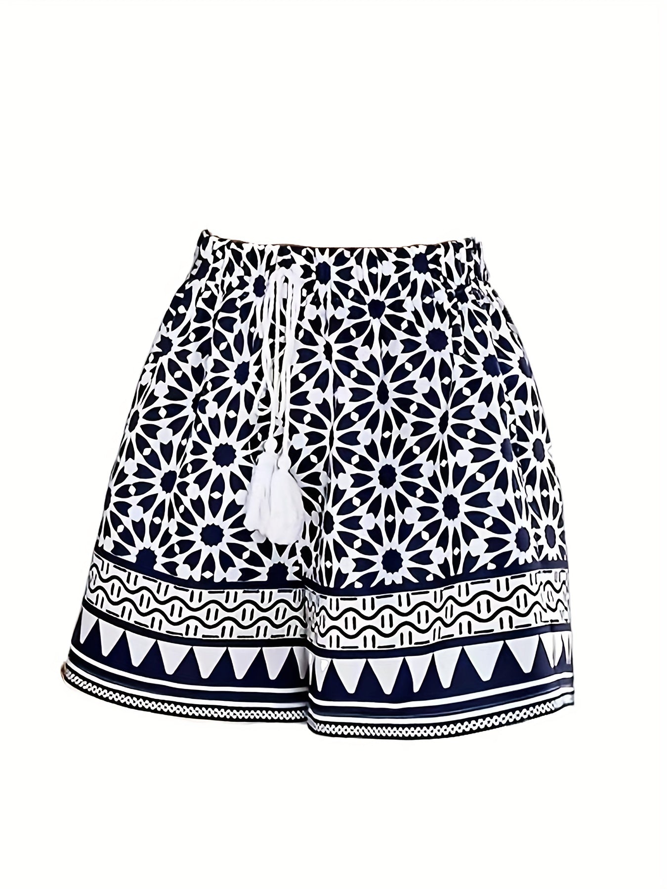 Floral Print Drawstring Shorts Summer Casual Tie Front Loose Shorts