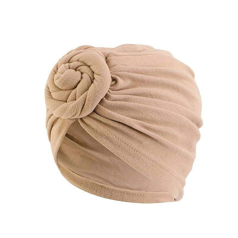 Khaki Twist Knot Turban Cap Lightweight Head Wrap Beanie