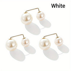 3pc Faux Pearl Metal Lapel Pin Brooch Dress Skirt Waist Pants Buckle