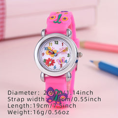 Cartoon Butterfly Graphic Silicone Quartz Watch