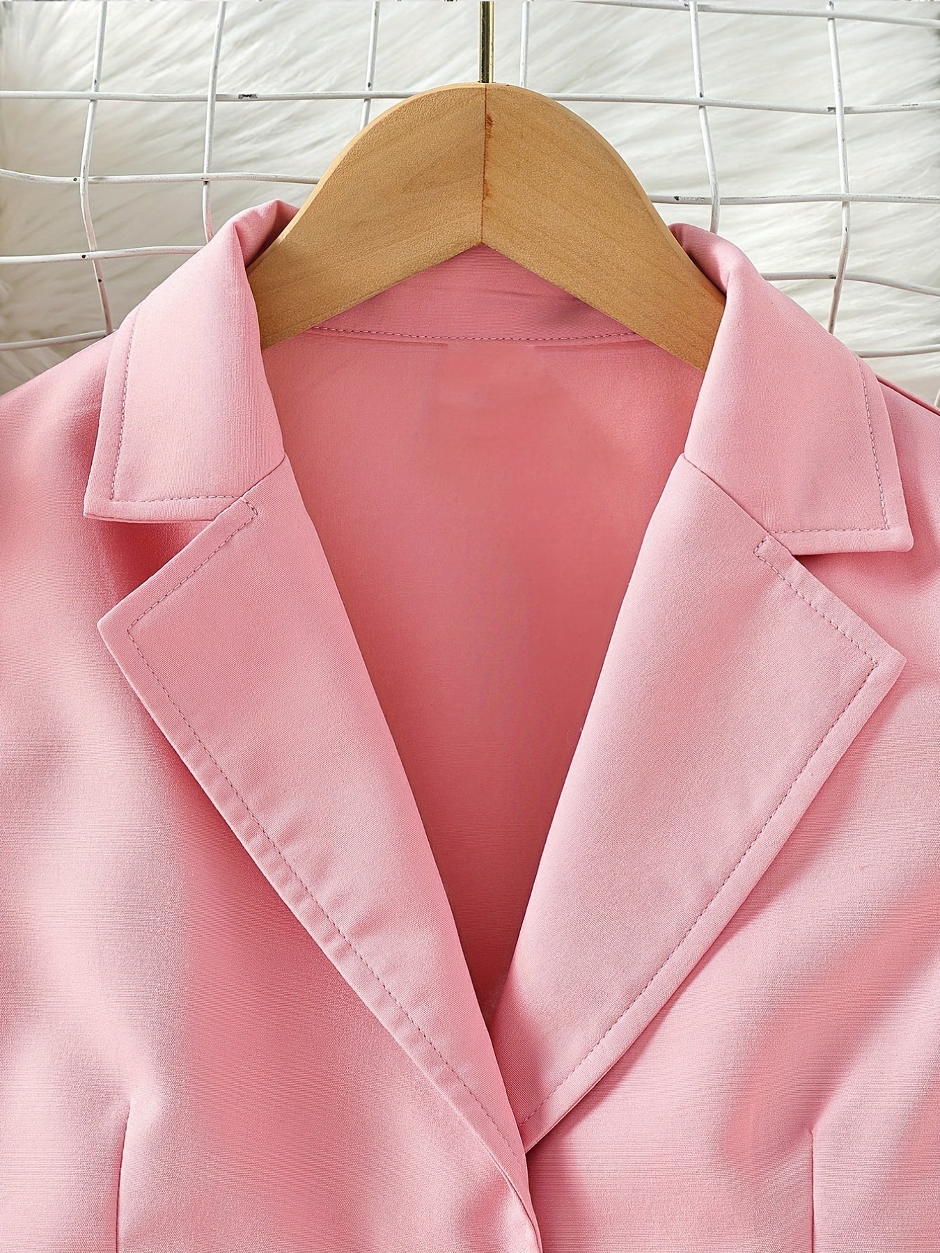 Girls' 2 Piece Outfits Pink Cami Dress & Collared Button Down T Shirt Set