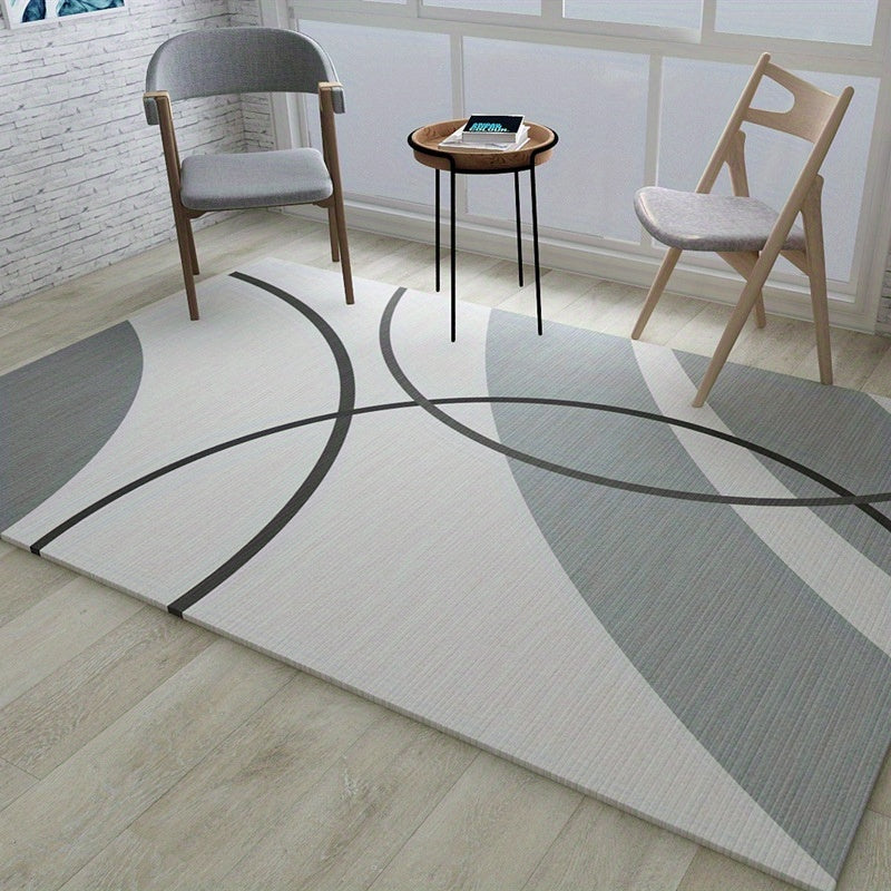 Modern Abstract Area Rug Non-Slip Soft Carpet Machine Washable Low Pile