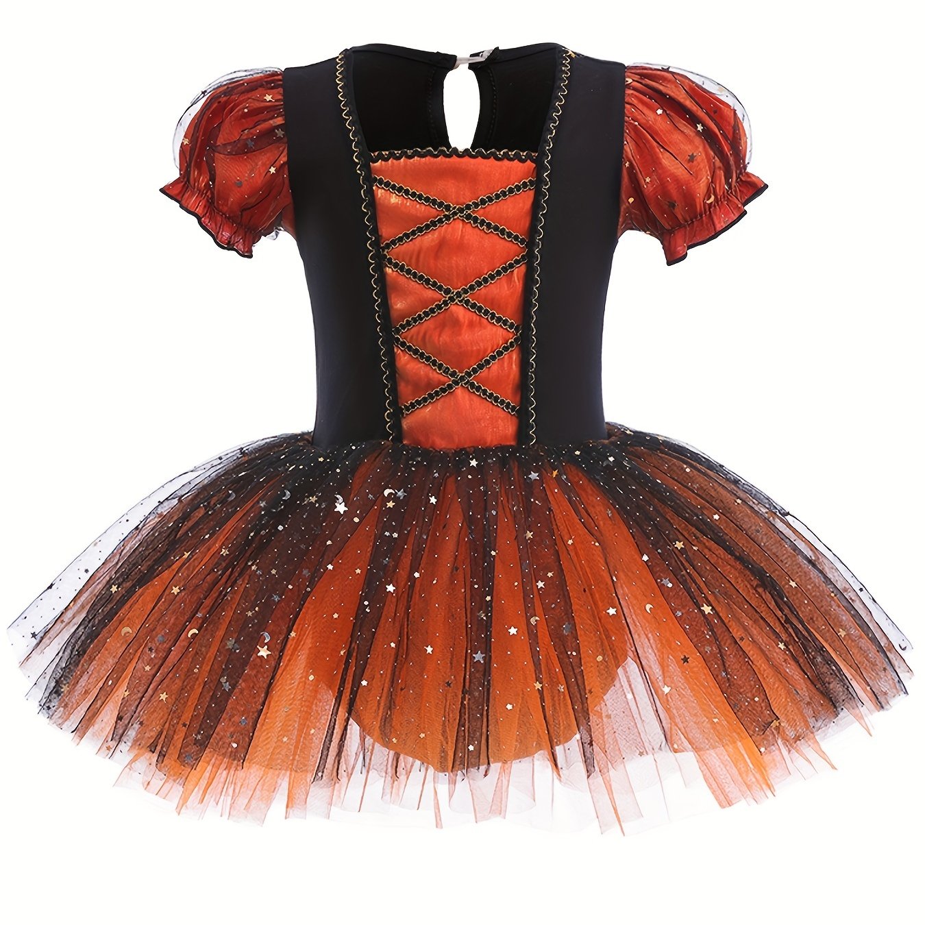 Girls Puff Sleeve Sequin Tutu Dress Ballet Leotard