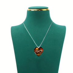 Painted Animal Necklace Horse Heart Shape Pendant Necklace