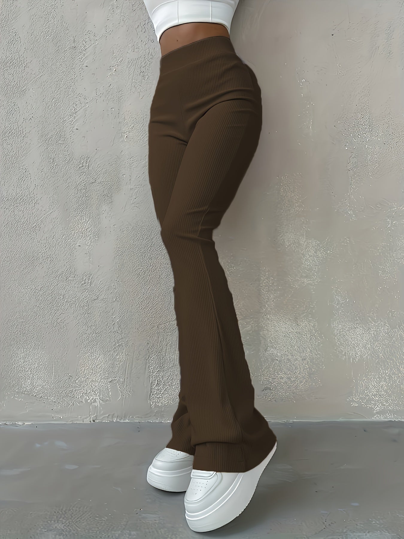High Waisted Flared Yoga Trousers