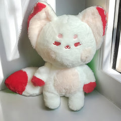 Fox with Red Ears & Tail Soft Polyester Stuffed Animal for Home Decor