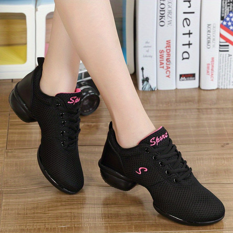 Arch Support Non Slip Dance Shoes Mesh Breathable Comfortable Flying Woven Shoes