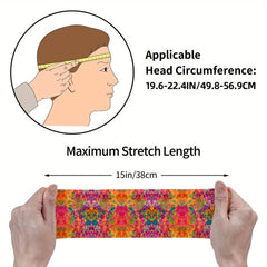 Men's Multicolor Non Slip Headband Fitness Band with Vibrant Rainbow Colors