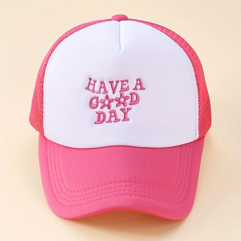 Trucker Hat Embroidery Mesh Baseball Cap Unisex Block Dad Hat