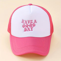 Trucker Hat Embroidery Mesh Baseball Cap Unisex Block Dad Hat