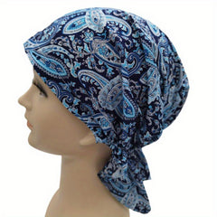 Paisley Print Bandana Casual Hijab Turban Cap Elastic Lightweight Beani