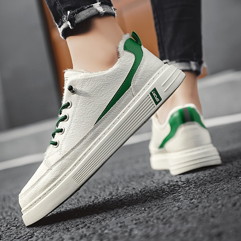 Men's Warm Fleece Skate Shoes Plush Casual Sneakers Winter