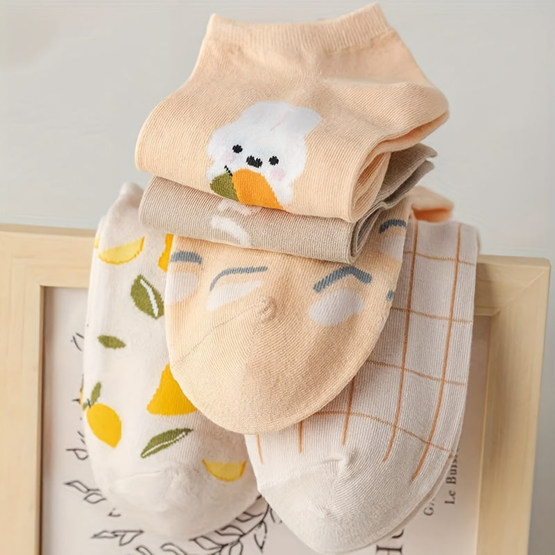 6 Pairs Cute Fruit Low Cut Ankle Socks Women's Stockings
