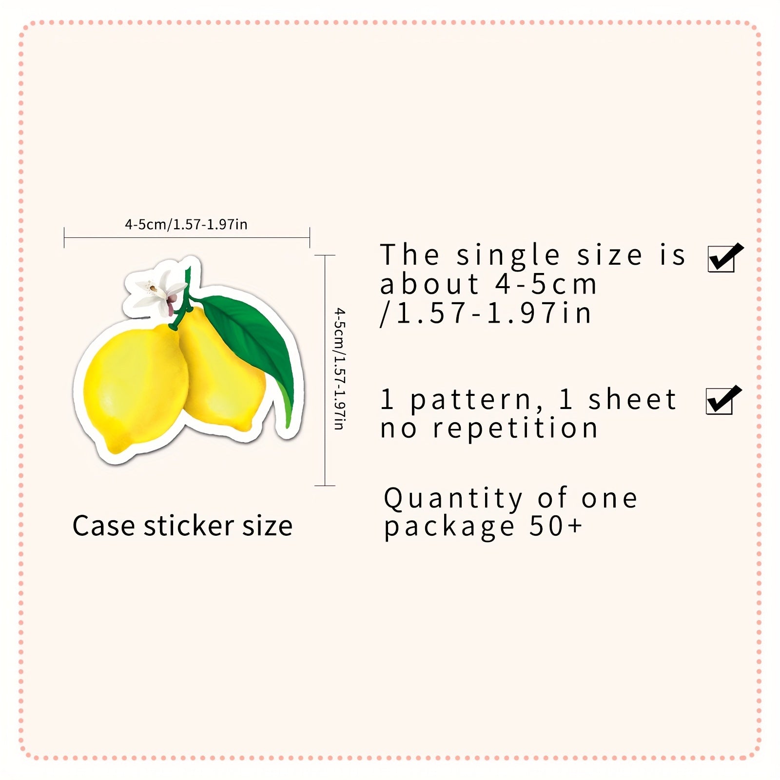 50pcs Lemon Fruit Stickers Waterproof Luggage Skateboard Tablet Decor