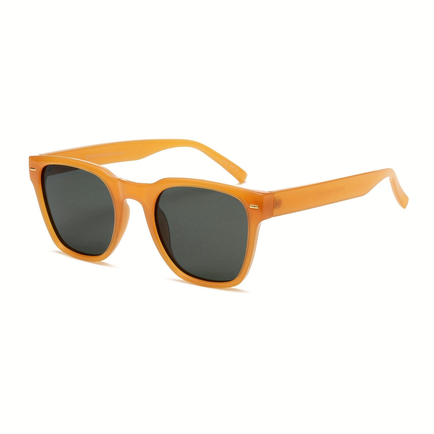 OUWEN Small Square Polarized Sunglasses Men Retro Sun Glasses UV400 Orange
