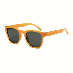 OUWEN Small Square Polarized Sunglasses Men Retro Sun Glasses UV400 Orange