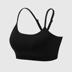 Women's Spaghetti Strap Sports Bra Cross Back Yoga Fitness Workout Top
